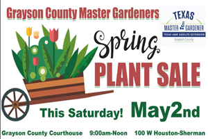 Grayson County Master Gardener Plan Sale on May 2