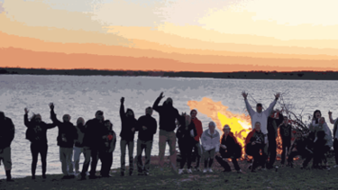 Burning of the socks on Lake Texoma