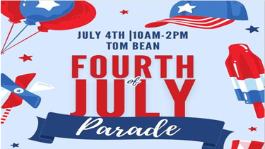 Tom Bean 4th of July Parade flyer